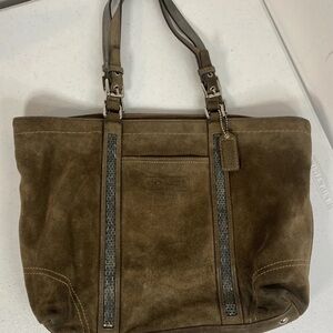 Authentic suede coach purse